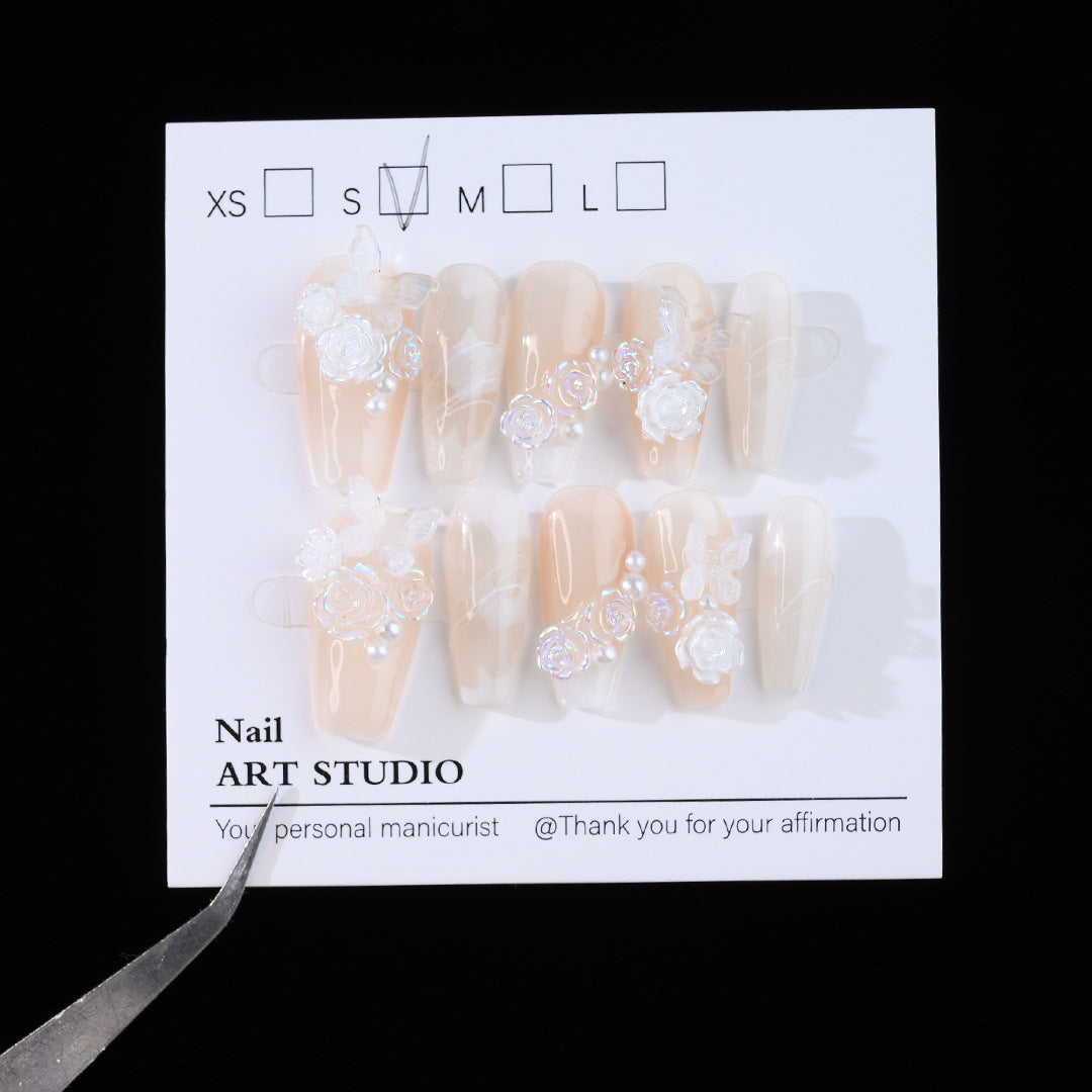Elegant Floral Press-On Nail Set Kalsten