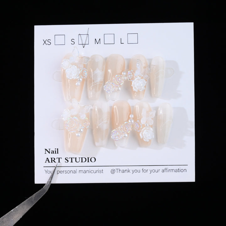 Elegant Floral Press-On Nail Set Kalsten