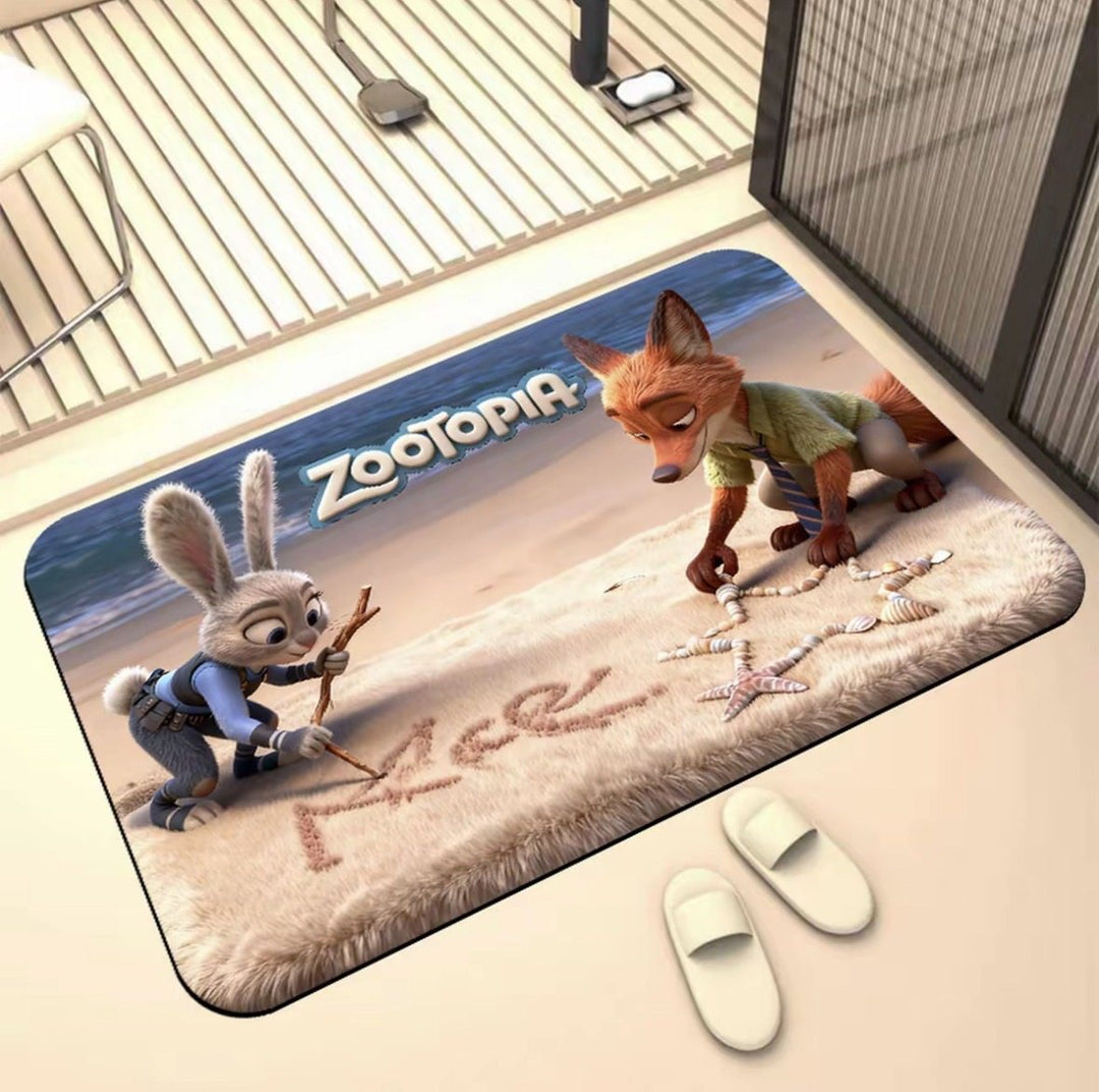 Cartoon Character Plush Mat for Interiors