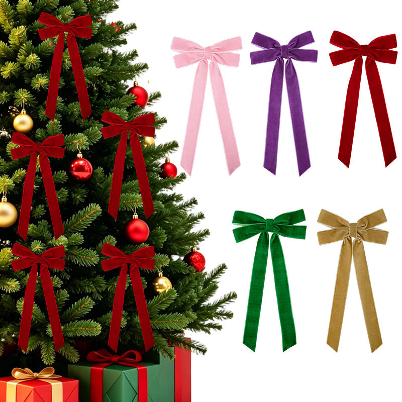 Velvet Decorative Holiday Bow Set
