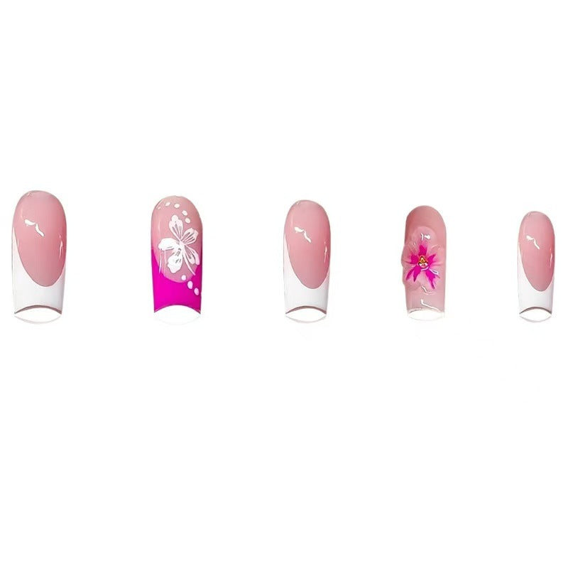 Floral Art Acrylic Nail Extensions Kalsten