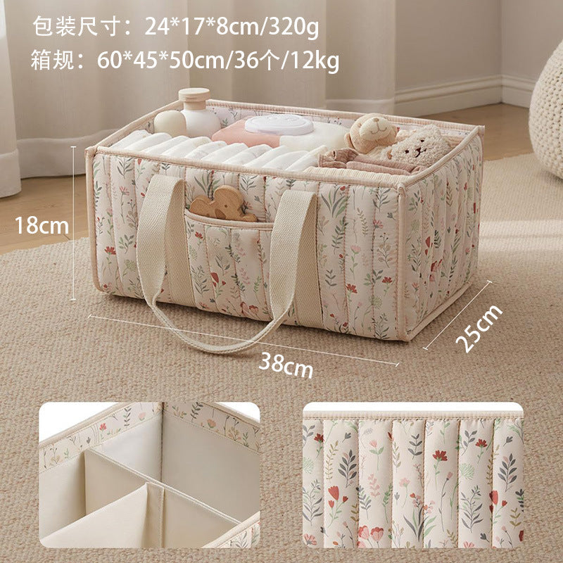 Storage basket with carrying handles and elegant floral pattern Kalsten