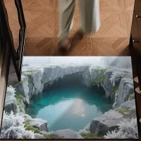 Artistic Water Ripple Print Area Mat Kalsten