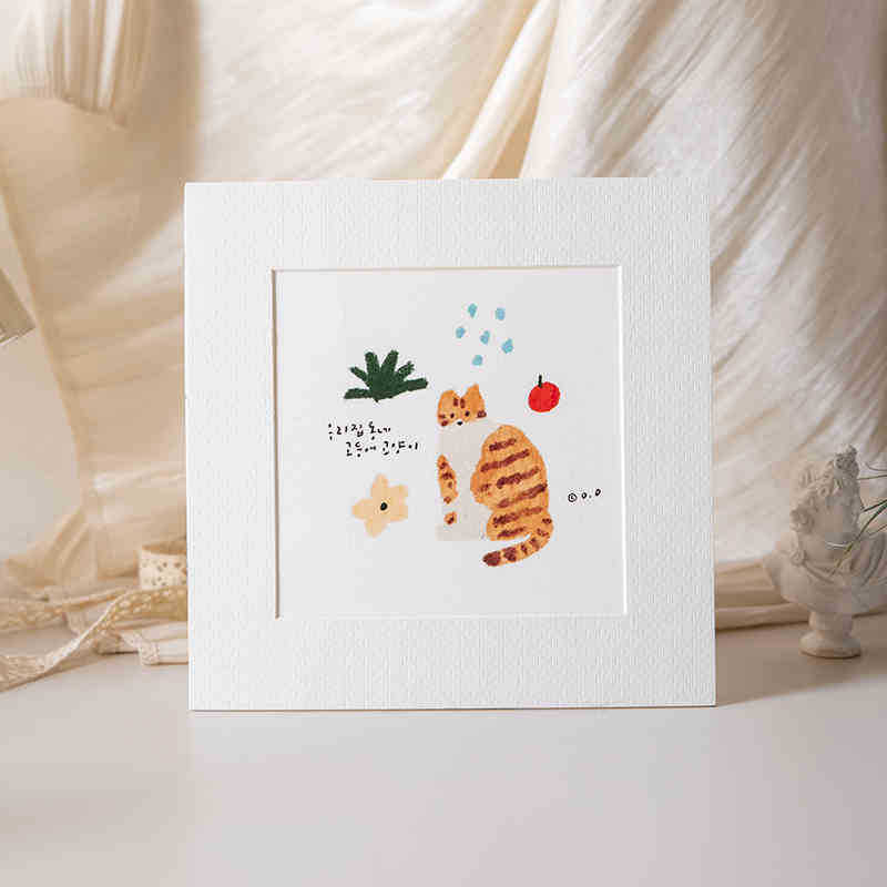 Artistic Cat Illustration Picture Frame for Home