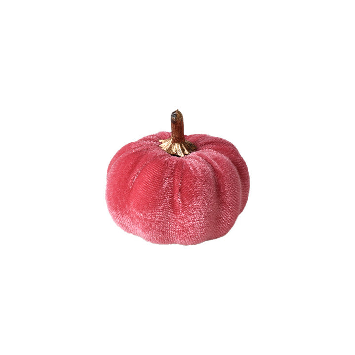 Samt-Deko Pumpkin with decorative metal stem as table ornament