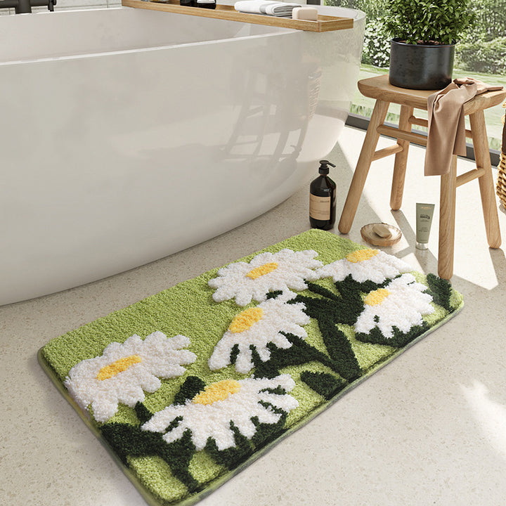 Vintage Floral Bath Mat Kalsten