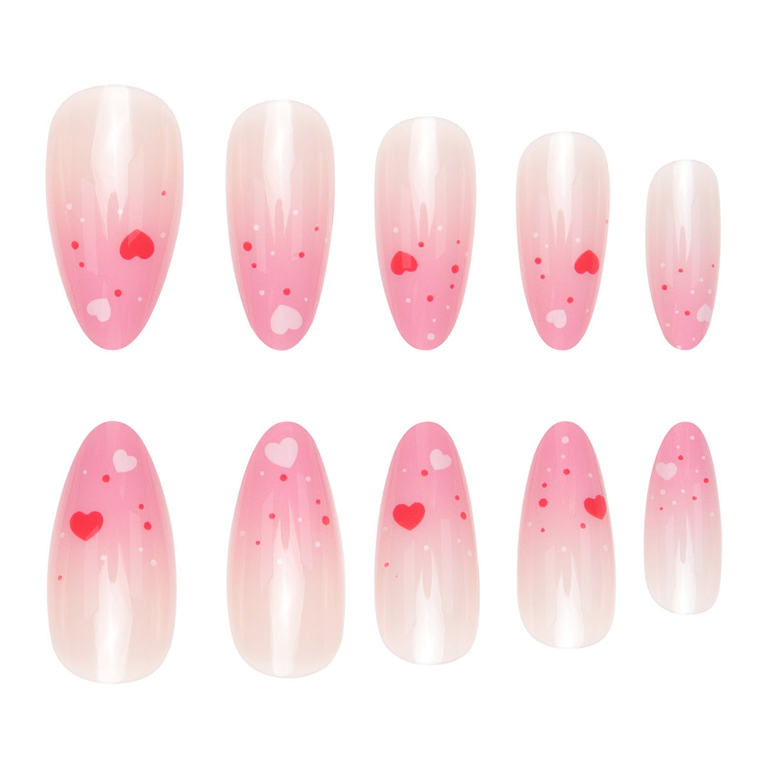 Heart-Design Press-On Nail Art Set Kalsten