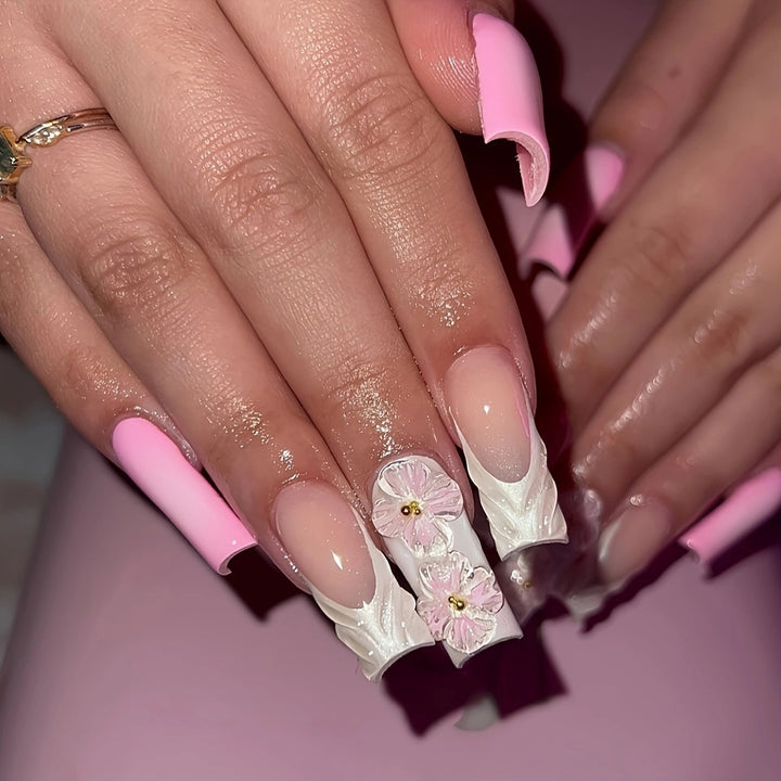 Artistic Floral Press-On Nail Extensions Kalsten