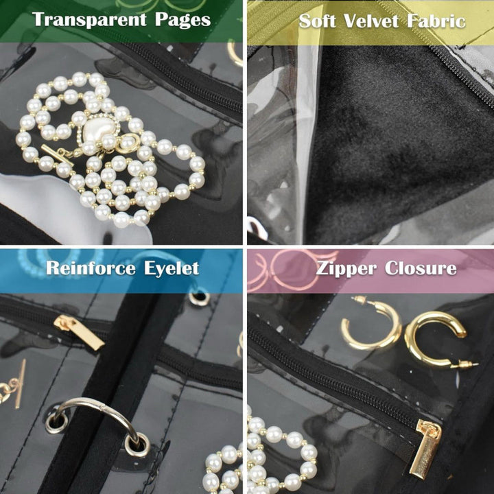 Jewelry Organizer Bag with Multiple Transparent Compartments Kalsten
