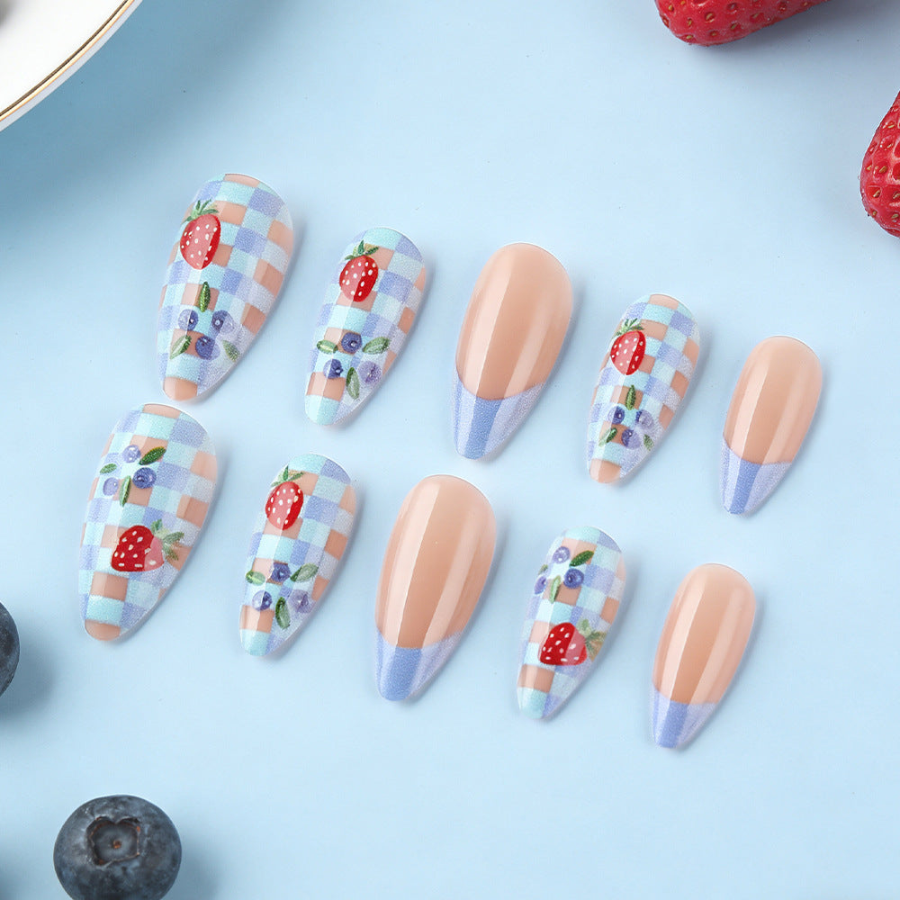 Artistic Strawberry-Themed Press-On Nails Kalsten