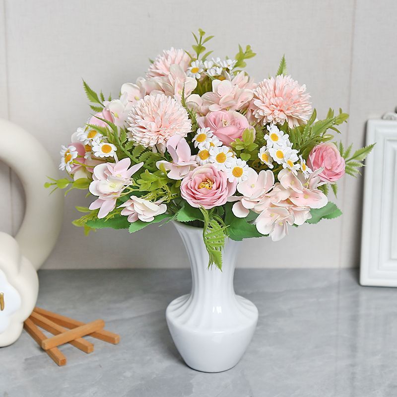 Lifelike Floral Arrangement in Modern Vase