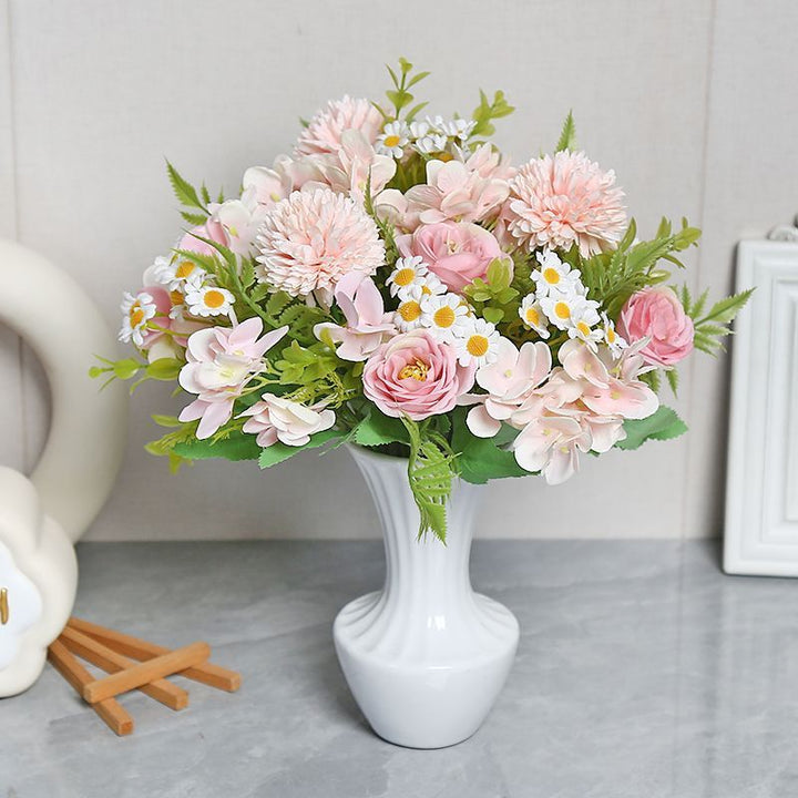 Lifelike Floral Arrangement in Modern Vase