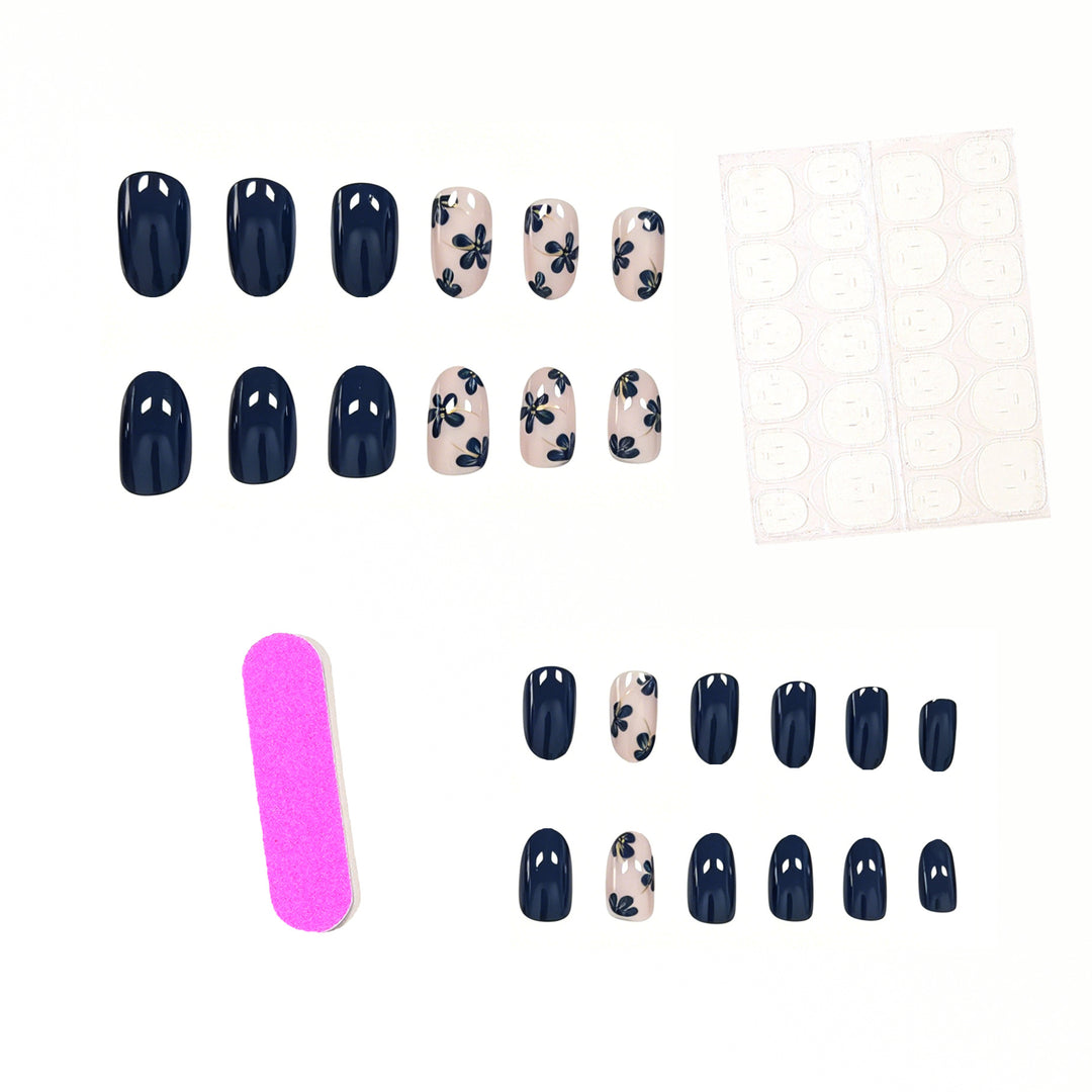 Floral Accented Press-On Nail Art Kalsten