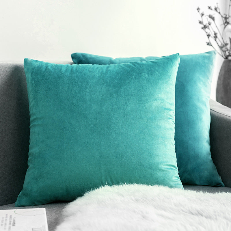Ultra-Soft Velvet Square Decorative Pillow Cover with Minky Back and Invisible Zipper