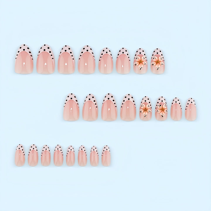 Creative artificial nails with floral design and glamorous accents Kalsten