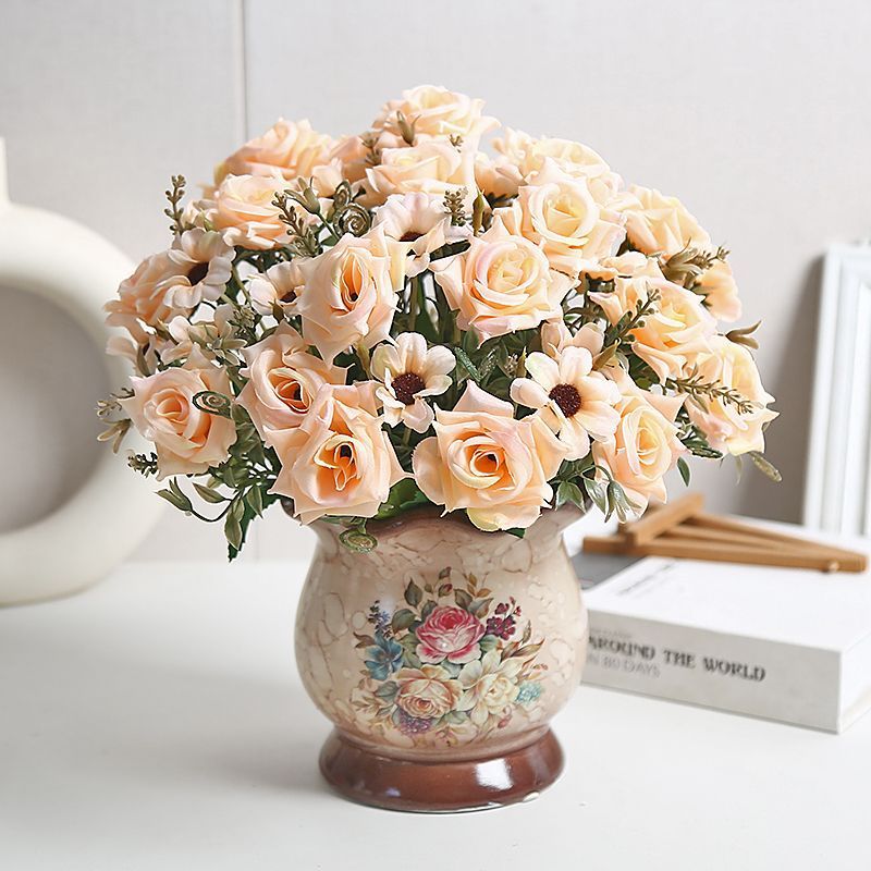 Lifelike Floral Arrangement in Modern Vase