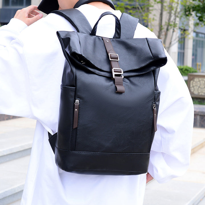 Vintage Leather Rolltop Backpack Kalsten