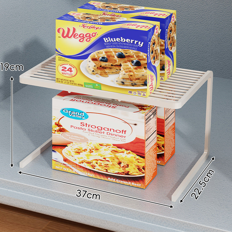 Compact Three Tier Slatted Metal Countertop Pantry Organizer