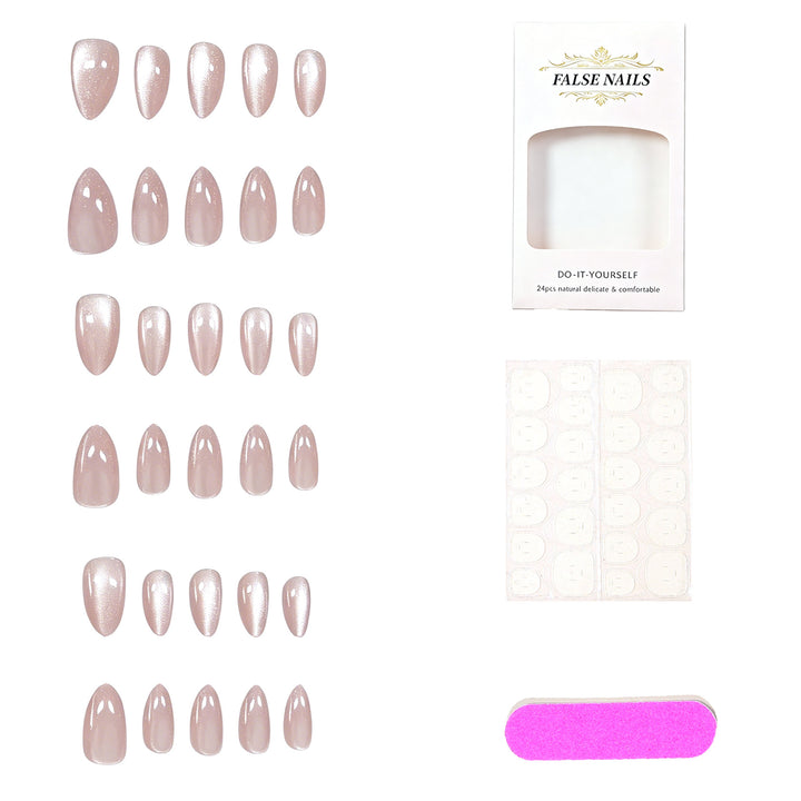 Elegant Almond-Shaped Gel Nail Enhancements Kalsten