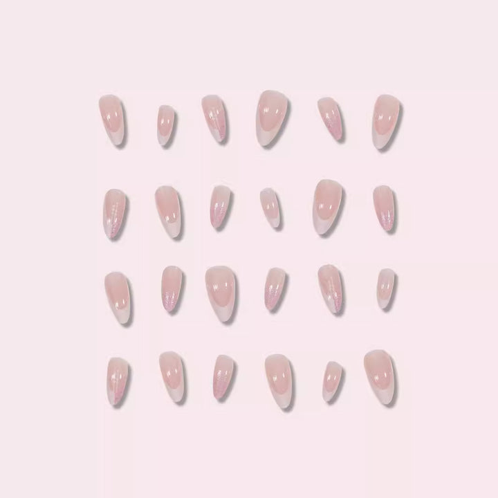 Elegant Stiletto Press-On Nails with Artistic French Tip Kalsten