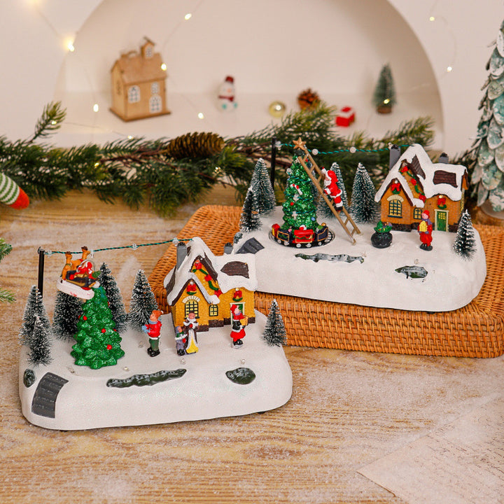 Shopping center Christmas village with luminous figures Kalsten