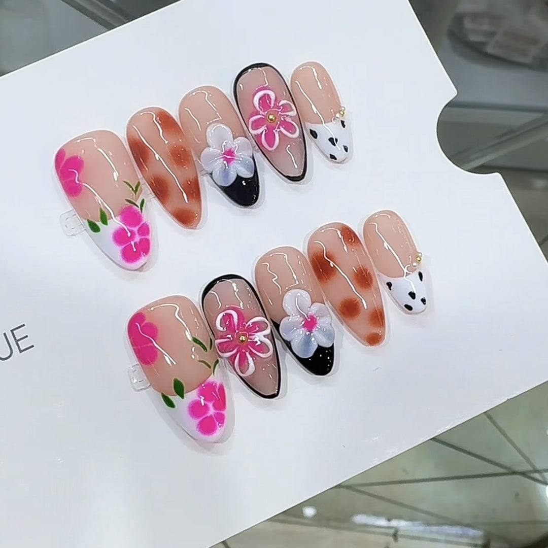Artistic Floral Press-On Nail Set Kalsten 1787296026