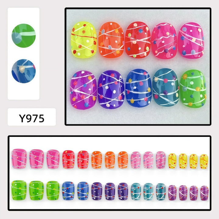 Colorful playful design artificial nails Kalsten