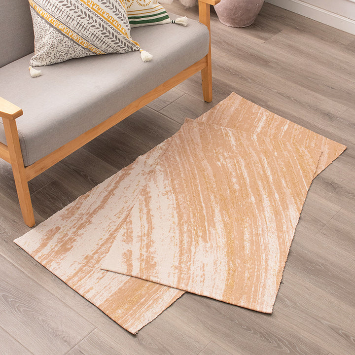Flat-woven living room rug with marbled pattern and shimmering accent threads Kalsten