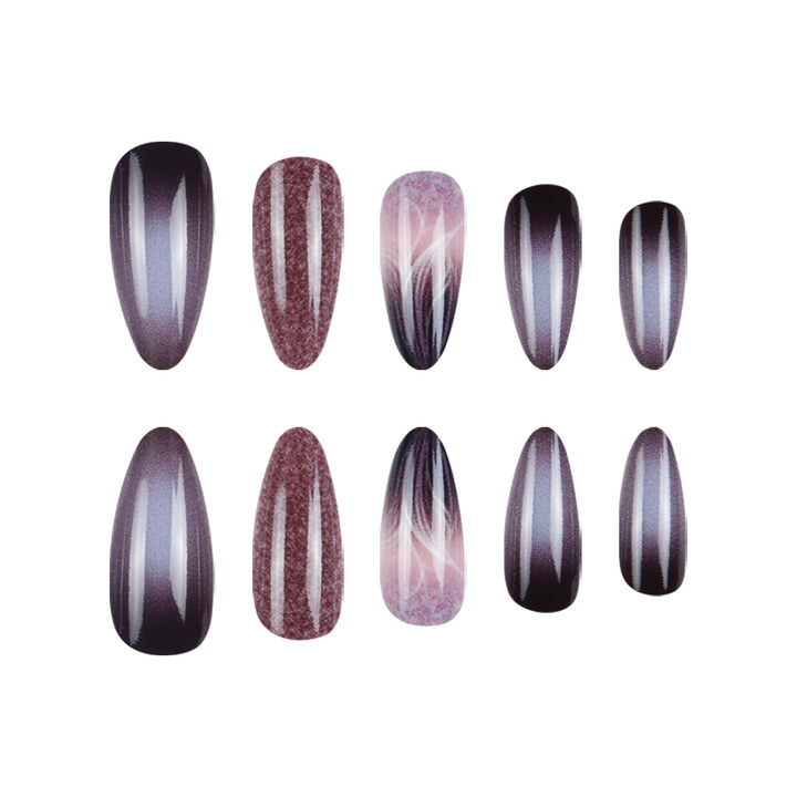 Long Stiletto Press-On Nails with Gradient and Shimmer Effect Kalsten