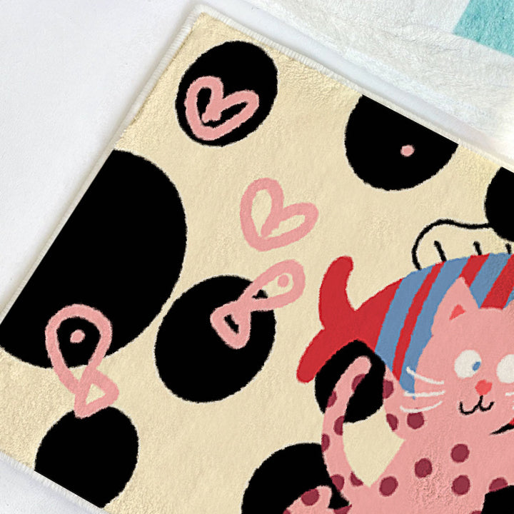 Playful Cat-Themed Bath Rug Kalsten
