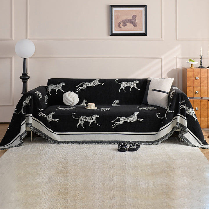 Artistic Leopard-Print Sofa Throw Blanket