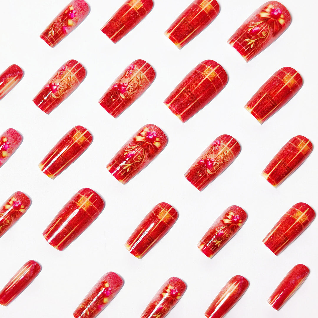 Artificial Nails in Festive Glamour Style Kalsten