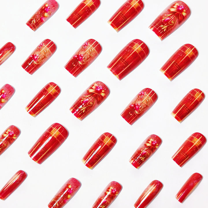 Artificial Nails in Festive Glamour Style Kalsten