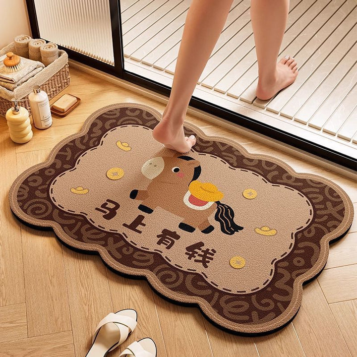 Playful Dog-Themed Bath Rug