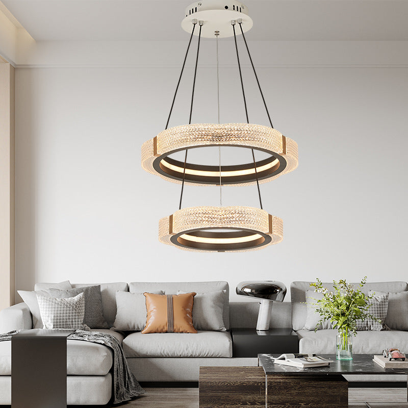 Elegant Double Ring Pendant Light