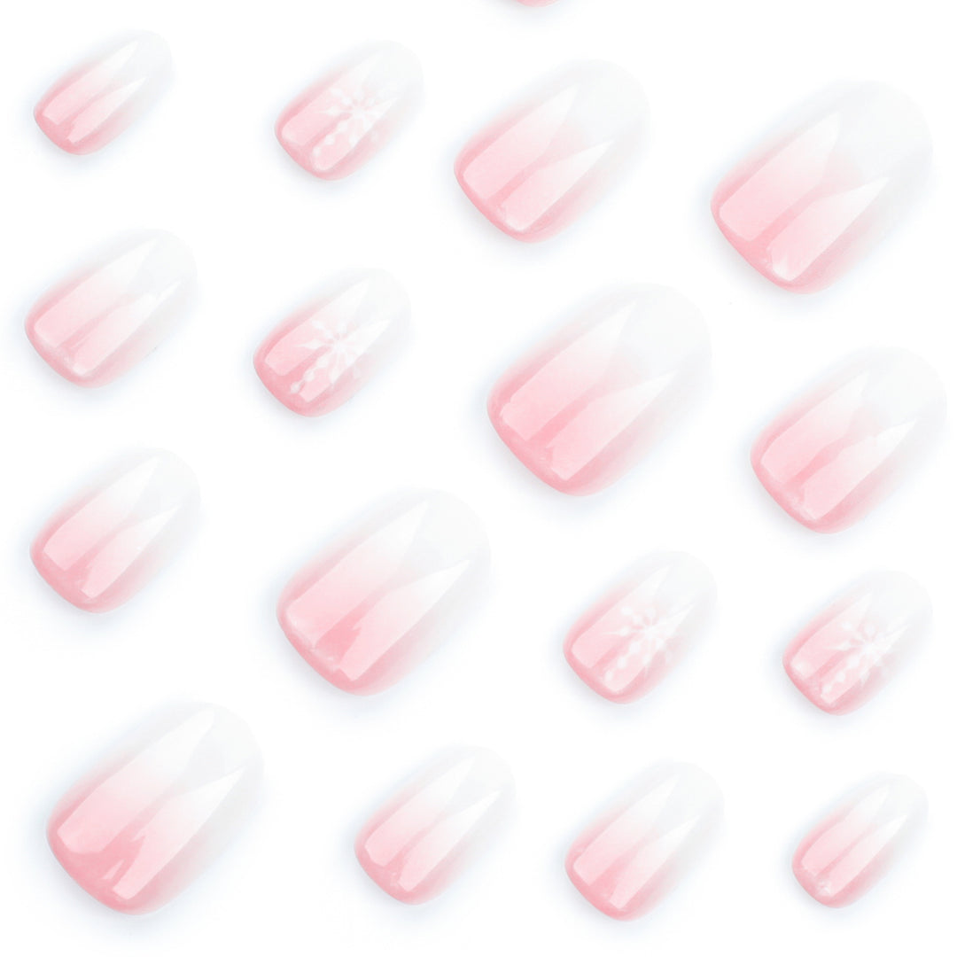 Artful Nail Extensions with Glitter and Snowflake Design Kalsten
