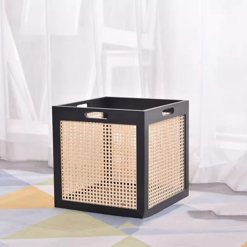 Rectangular Natural Wood Storage Basket Kalsten