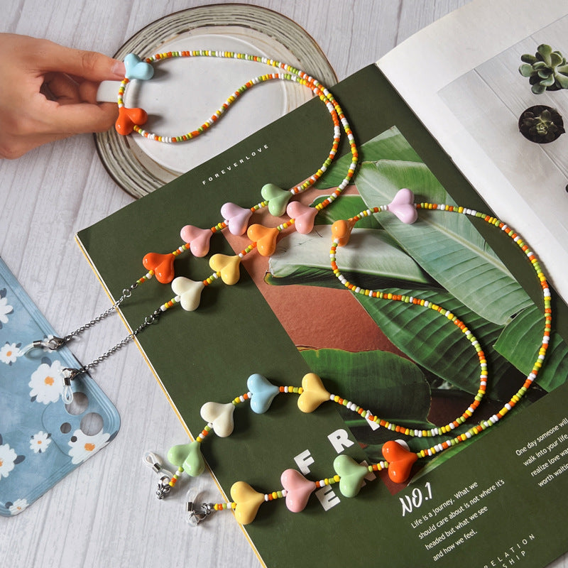 Colorful Heart Beaded Eyewear Chain Kalsten