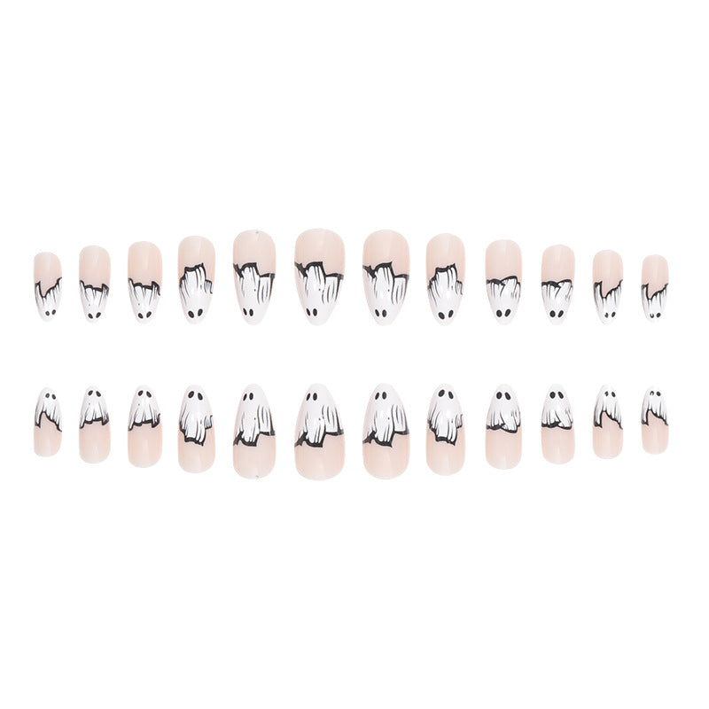 Ghost-Themed Press-On Nail Art Kalsten
