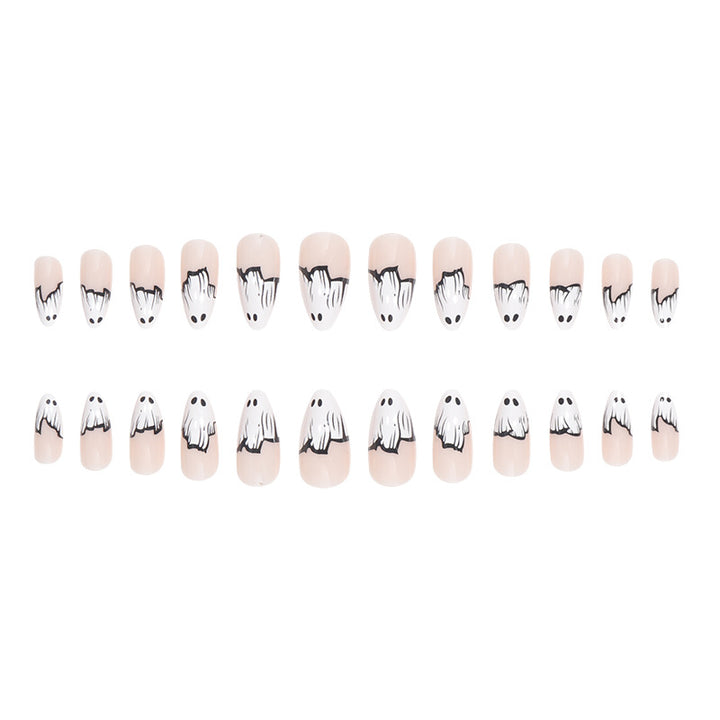 Ghost-Themed Press-On Nail Art Kalsten