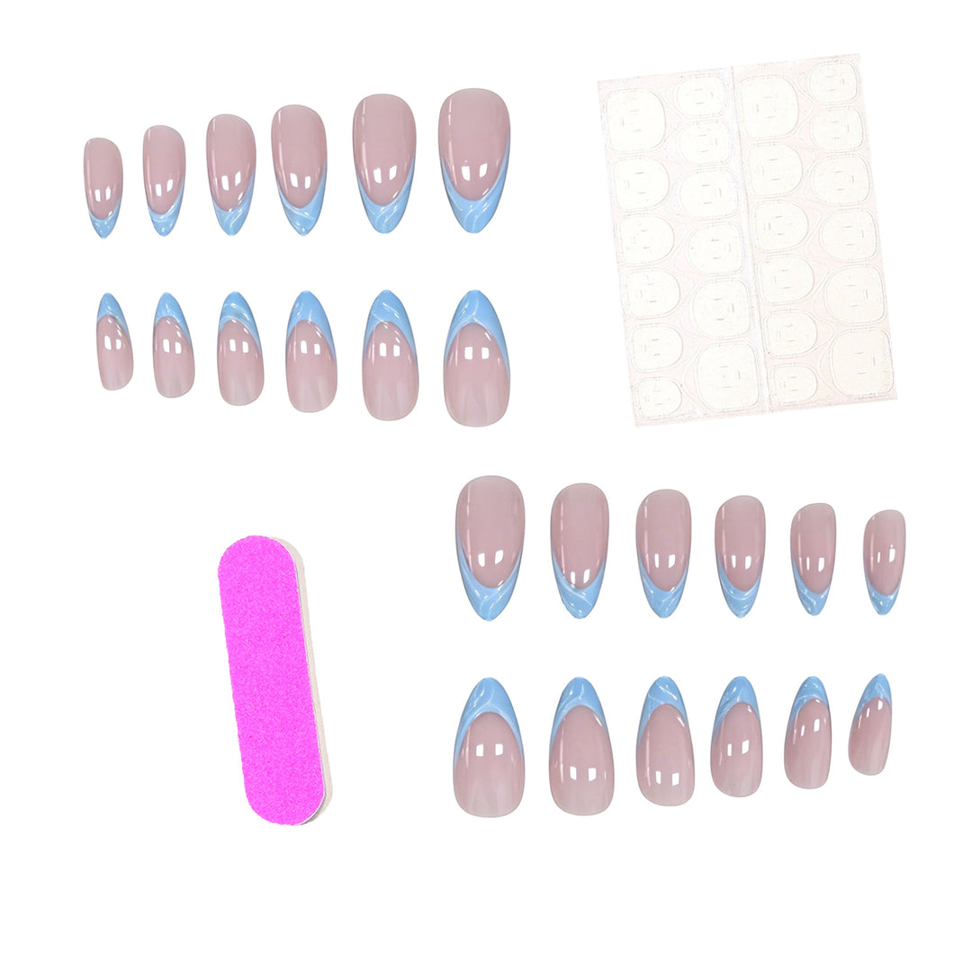 Elegant Almond-Shaped French Tip Nail Enhancements Kalsten