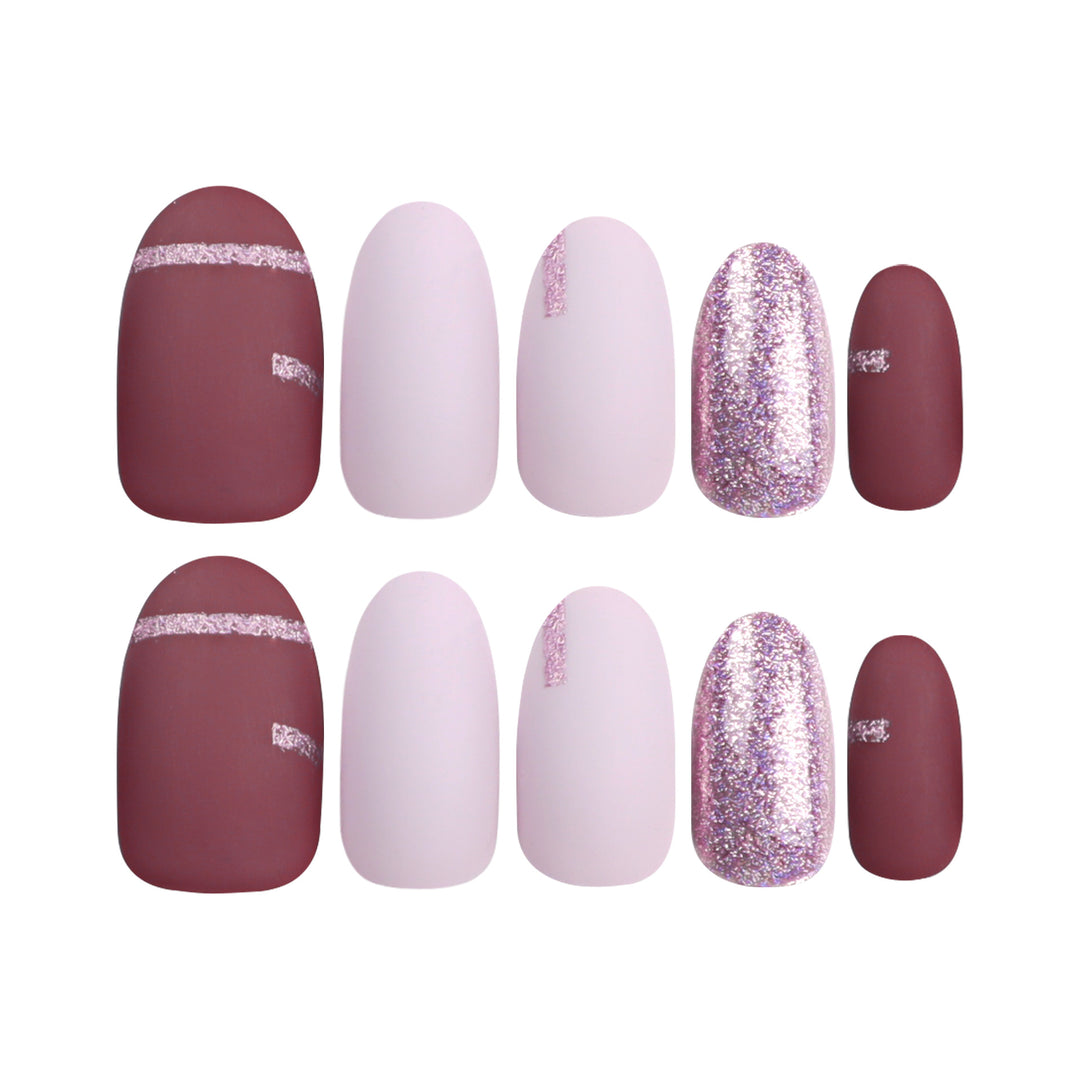 Elegant Nail Art with Glitter and Matte Effects Kalsten