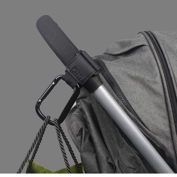 Heavy-Duty Leather Loop Stroller and Bag Carabiner Hook