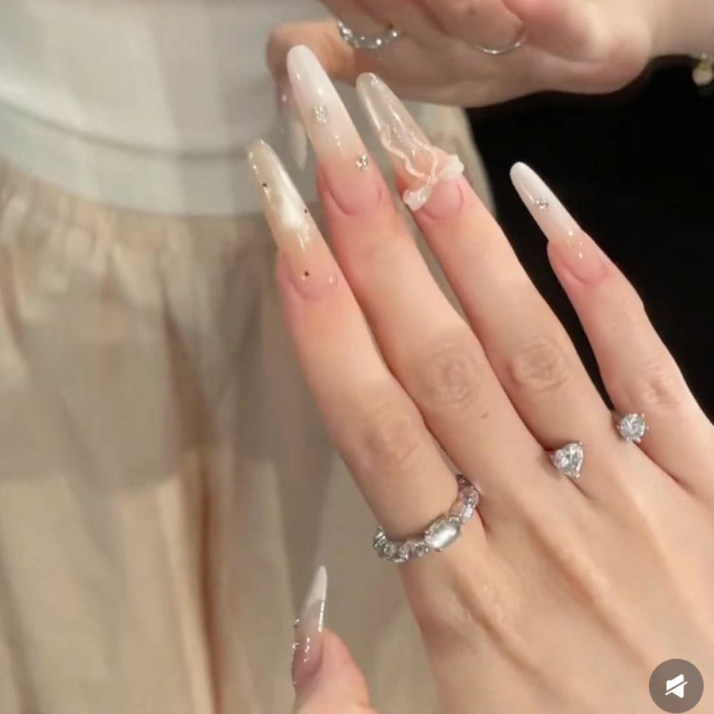Long Stiletto Press-On Nails with Decorative Accents Kalsten