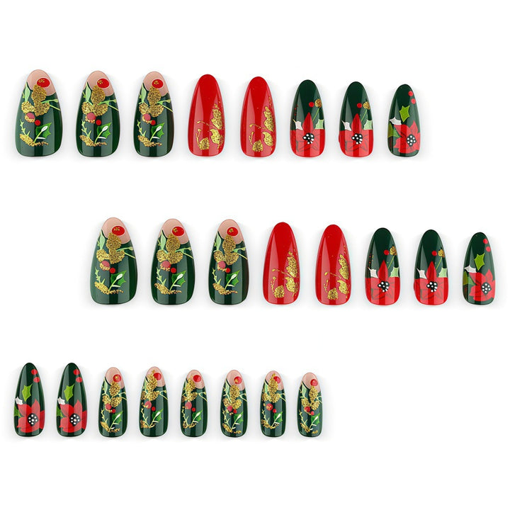 Artificial Nail Set with Festive Design Kalsten