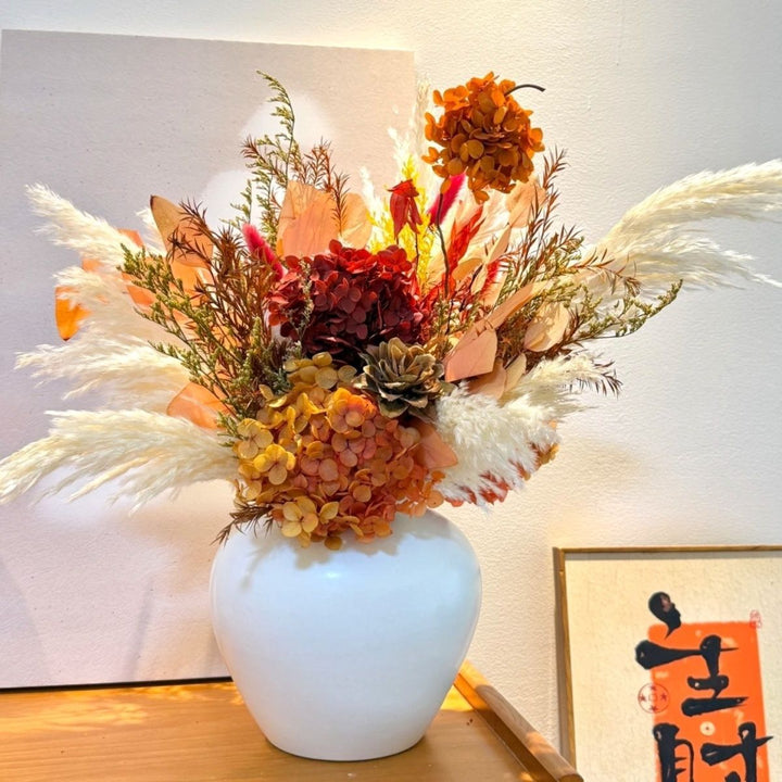 Dried Floral Arrangement in Elegant Vase