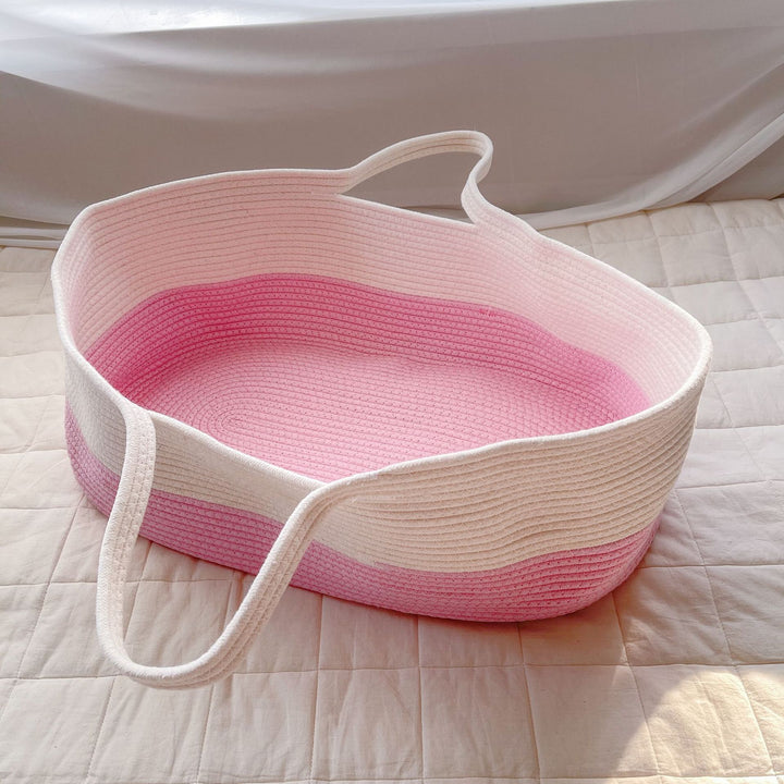 Woven Cotton Portable Moses Basket Baby Bassinet