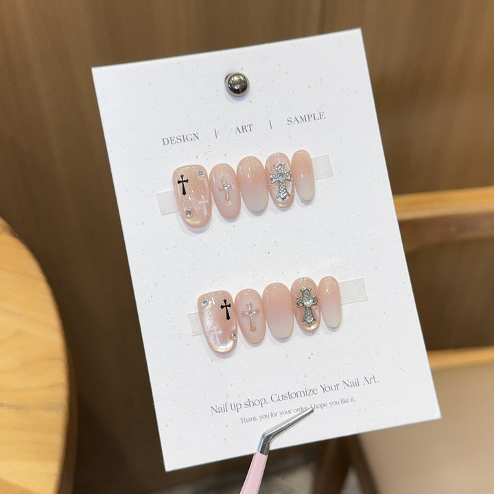 Artificial nail tips with cross design Kalsten