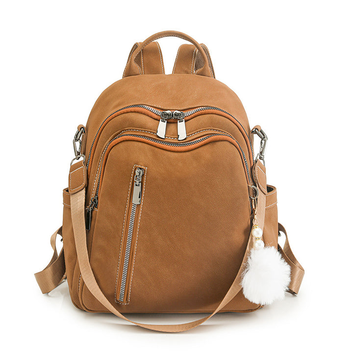 Stylish Multi-Pocket Faux Leather Backpack Kalsten