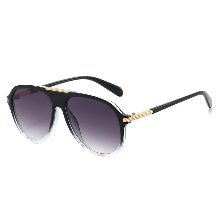 Oversized Aviator Sunglasses with Metallic Accents Kalsten